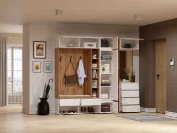 Прихожая Прага модульная, белый (Handis) в Нижних Сергах - nizhnie-sergi.mebel-e96.ru