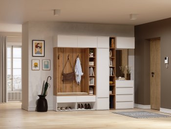 Прихожая Прага модульная, белый (Handis) в Нижних Сергах - nizhnie-sergi.mebel-e96.ru