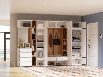 Прихожая Прага модульная, белый (Handis) в Нижних Сергах - nizhnie-sergi.mebel-e96.ru