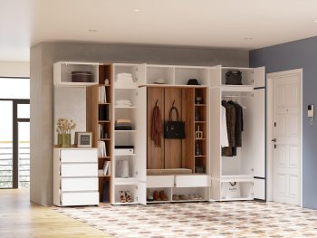 Прихожая Прага модульная, белый (Handis) в Нижних Сергах - nizhnie-sergi.mebel-e96.ru