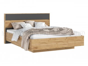 Кровать парящая Роджина с подсветкой, крафт/графит (Миф) в Нижних Сергах - nizhnie-sergi.mebel-e96.ru