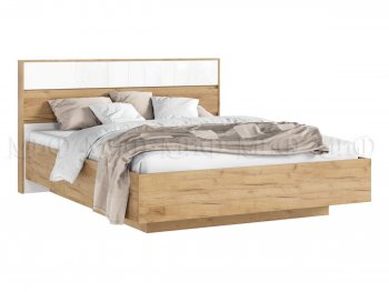 Кровать парящая Роджина с подсветкой, крафт/белый (Миф) в Нижних Сергах - nizhnie-sergi.mebel-e96.ru