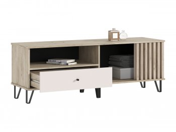 Тумба ТВ (1500) Роджина крафт серый/кашемир (Миф) в Нижних Сергах - nizhnie-sergi.mebel-e96.ru