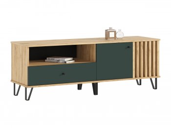 Тумба ТВ (1500) Роджина крафт/изумрудный (Миф) в Нижних Сергах - nizhnie-sergi.mebel-e96.ru