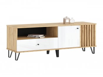 Тумба ТВ (1500) Роджина крафт/белый (Миф) в Нижних Сергах - nizhnie-sergi.mebel-e96.ru