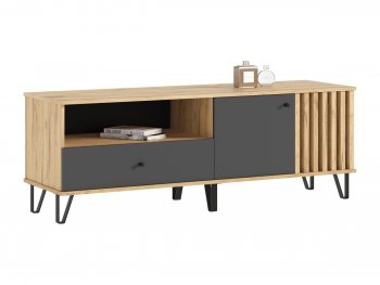 Тумба ТВ (1500) Роджина крафт/графит (Миф) в Нижних Сергах - nizhnie-sergi.mebel-e96.ru