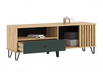 Тумба ТВ (1500) Роджина крафт/изумрудный (Миф) в Нижних Сергах - nizhnie-sergi.mebel-e96.ru