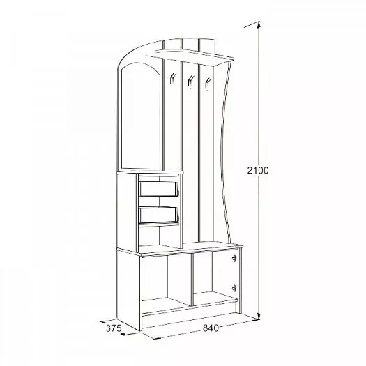 Прихожая Саша-20 в Нижних Сергах - nizhnie-sergi.mebel-e96.ru