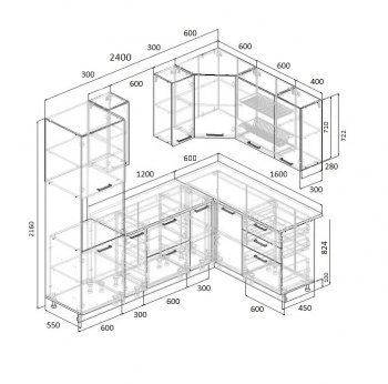 Угловой кухонный гарнитур Роза 2400*1600 мм Sanvut в Нижних Сергах - nizhnie-sergi.mebel-e96.ru