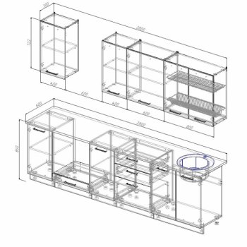 Кухонный гарнитур Латте 2800 мм в Нижних Сергах - nizhnie-sergi.mebel-e96.ru