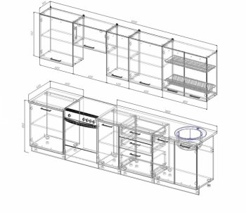 Кухонный гарнитур Руанда 3000 мм в Нижних Сергах - nizhnie-sergi.mebel-e96.ru