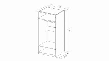 Шкаф 900 мм 2х дверный для платья ШиК-2 (Уголок Школьника 2) в Нижних Сергах - nizhnie-sergi.mebel-e96.ru