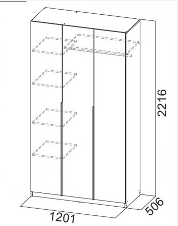 Шкаф 1200 мм ШК-5 графит (СВ) в Нижних Сергах - nizhnie-sergi.mebel-e96.ru