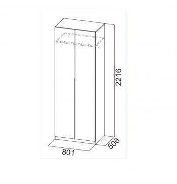 Шкаф 800 мм ШК-5 с антресолью графит (СВ) в Нижних Сергах - nizhnie-sergi.mebel-e96.ru