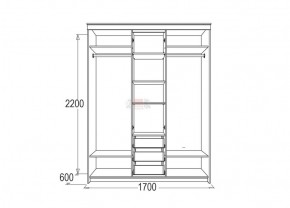 Шкаф для платья и белья Мираж 4 (1700) в Нижних Сергах - nizhnie-sergi.mebel-e96.ru