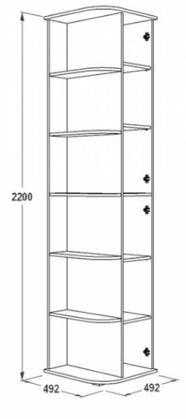 Шкаф крайний Ольга-14 (492*492) в Нижних Сергах - nizhnie-sergi.mebel-e96.ru