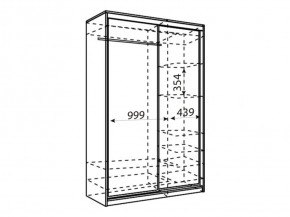 Шкаф-купе Рене 1500 вариант 1 (ЛДСП/ЛДСП) в Нижних Сергах - nizhnie-sergi.mebel-e96.ru