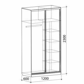 Шкаф-купе Рио 1-600 Бабочки (полки справа) в Нижних Сергах - nizhnie-sergi.mebel-e96.ru