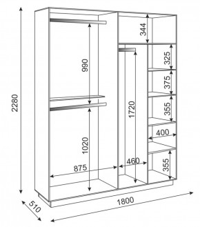 Шкаф 4-х дверный 1800 мм Тиффани М22 (Риннер) в Нижних Сергах - nizhnie-sergi.mebel-e96.ru