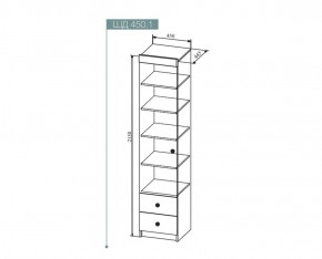 Шкаф Сканди 450 мм, ШД450.1 (ДСВ) в Нижних Сергах - nizhnie-sergi.mebel-e96.ru