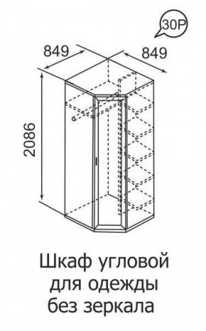 Шкаф угловой для одежды Ника-Люкс 30 без зеркал в Нижних Сергах - nizhnie-sergi.mebel-e96.ru