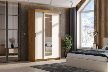 Шкаф-купе ШКП-7 1300 мм золотой/белый (СВ) в Нижних Сергах - nizhnie-sergi.mebel-e96.ru