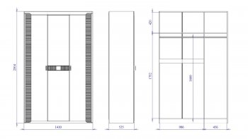 Шкаф 1400 мм 3-дверный Сиде (СБК) в Нижних Сергах - nizhnie-sergi.mebel-e96.ru