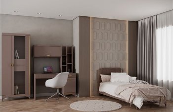 Кровать Сиде 900 мм Мокко (рогожка) (СБК) в Нижних Сергах - nizhnie-sergi.mebel-e96.ru