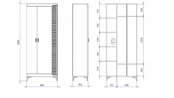 Шкаф 800 мм 2-дверный NEW Сиде Белый (СБК) в Нижних Сергах - nizhnie-sergi.mebel-e96.ru