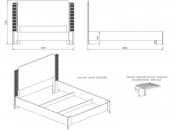 Кровать двуспальная Сиде Белый (СБК) в Нижних Сергах - nizhnie-sergi.mebel-e96.ru