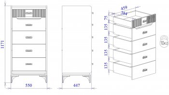 Комод высокий Сиде Белый (СБК) в Нижних Сергах - nizhnie-sergi.mebel-e96.ru