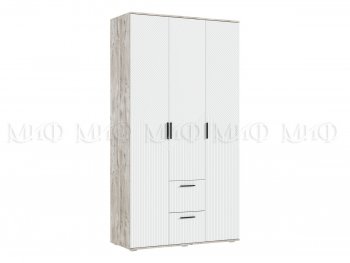 Шкаф 1200 мм Сильвия, дуб юкон/белый (Миф) в Нижних Сергах - nizhnie-sergi.mebel-e96.ru
