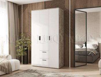 Шкаф 1200 мм Сильвия, дуб юкон/белый (Миф) в Нижних Сергах - nizhnie-sergi.mebel-e96.ru