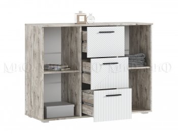 Комод Сильвия, дуб юкон/белый (Миф) в Нижних Сергах - nizhnie-sergi.mebel-e96.ru
