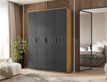 Шкаф 1600 мм Сильвия, крафт/графит (Миф) в Нижних Сергах - nizhnie-sergi.mebel-e96.ru