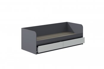 Кровать Соната 900 графит/белый (Зарон) в Нижних Сергах - nizhnie-sergi.mebel-e96.ru