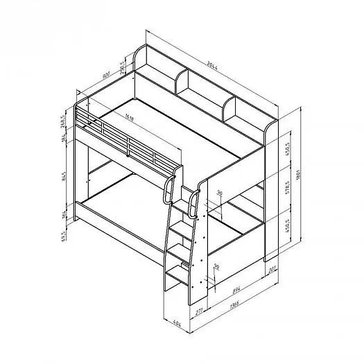 Двухъярусная кровать Соня-5 левая (ФМ) в Нижних Сергах - nizhnie-sergi.mebel-e96.ru