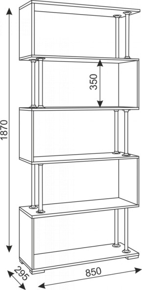 Стеллаж Зигзаг-1 (Риннер) в Нижних Сергах - nizhnie-sergi.mebel-e96.ru