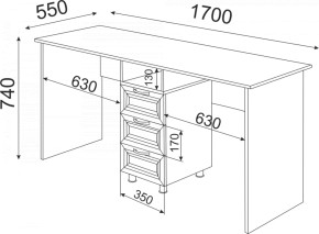 Стол письменный двойной Остин (Риннер) в Нижних Сергах - nizhnie-sergi.mebel-e96.ru