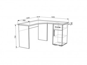 Стол компьютерный угловой Лайт-1 (1200) в Нижних Сергах - nizhnie-sergi.mebel-e96.ru