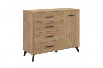 Комод-Тумба (1дв,4ящ) SVETLANA LOFT, дуб золотой (Генезис) в Нижних Сергах - nizhnie-sergi.mebel-e96.ru