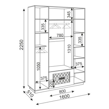 Шкаф распашной Тиффани М28 1600 мм (Риннер) в Нижних Сергах - nizhnie-sergi.mebel-e96.ru