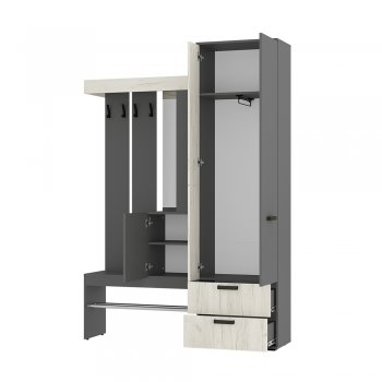 Прихожая Трамп графит/крафт белый (БТС) в Нижних Сергах - nizhnie-sergi.mebel-e96.ru