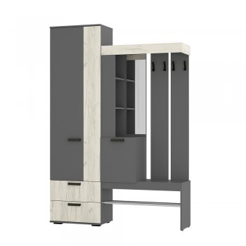 Прихожая Трамп графит/крафт белый (БТС) в Нижних Сергах - nizhnie-sergi.mebel-e96.ru