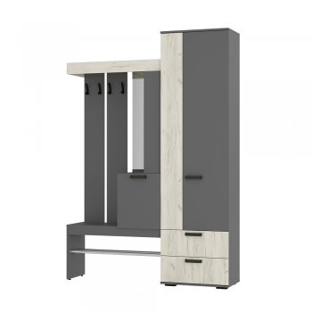 Прихожая Трамп графит/крафт белый (БТС) в Нижних Сергах - nizhnie-sergi.mebel-e96.ru