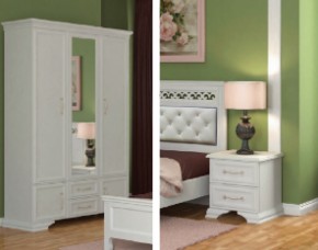 Тумба прикроватная 2ящ.  ГРАЦИЯ (лак) Белый / Белый (БМ) в Нижних Сергах - nizhnie-sergi.mebel-e96.ru