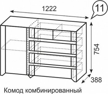 Комод комбинированный №11 Твист (ИжМ) в Нижних Сергах - nizhnie-sergi.mebel-e96.ru