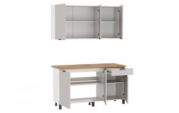 Кухонный гарнитур 1500 мм Венера кашемир ЛДСП (Олмеко) в Нижних Сергах - nizhnie-sergi.mebel-e96.ru