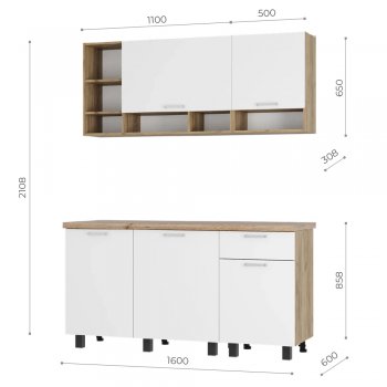 Кухонный гарнитур 1600 мм Вика (БТС) в Нижних Сергах - nizhnie-sergi.mebel-e96.ru