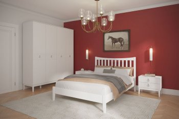 Кровать из массива Виола белый античный (БМ) в Нижних Сергах - nizhnie-sergi.mebel-e96.ru